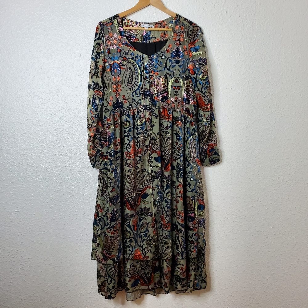Adore Paisley Velvet Burnout Dress